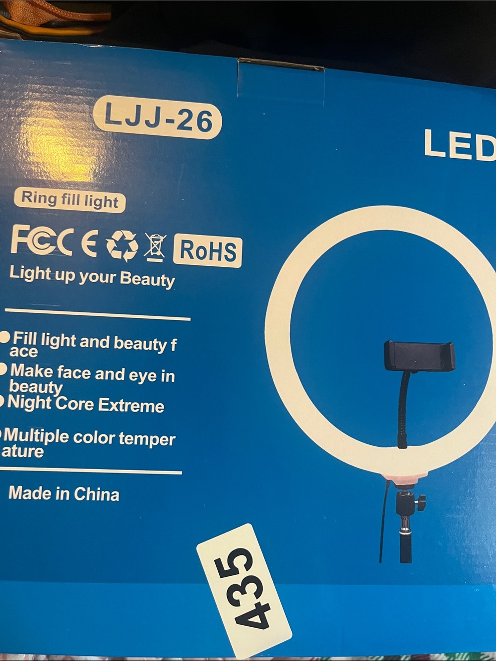 LED Ring Light with Phone Mount - White